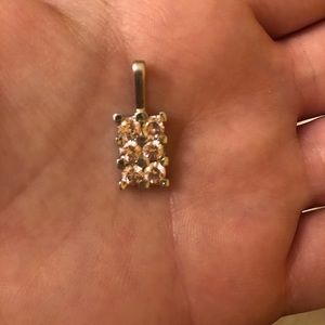 925 Italian Silver Pendant with pink crystals